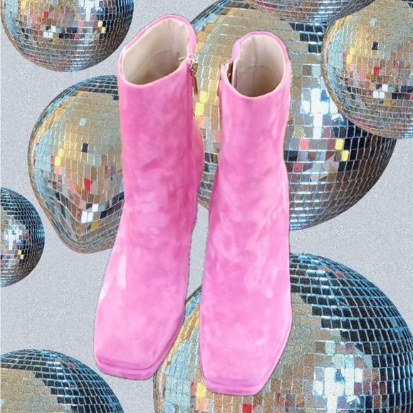 Sam Edelman Pink Suede Jaye Ankle Boots Size 8.5 - Picture 3 of 5